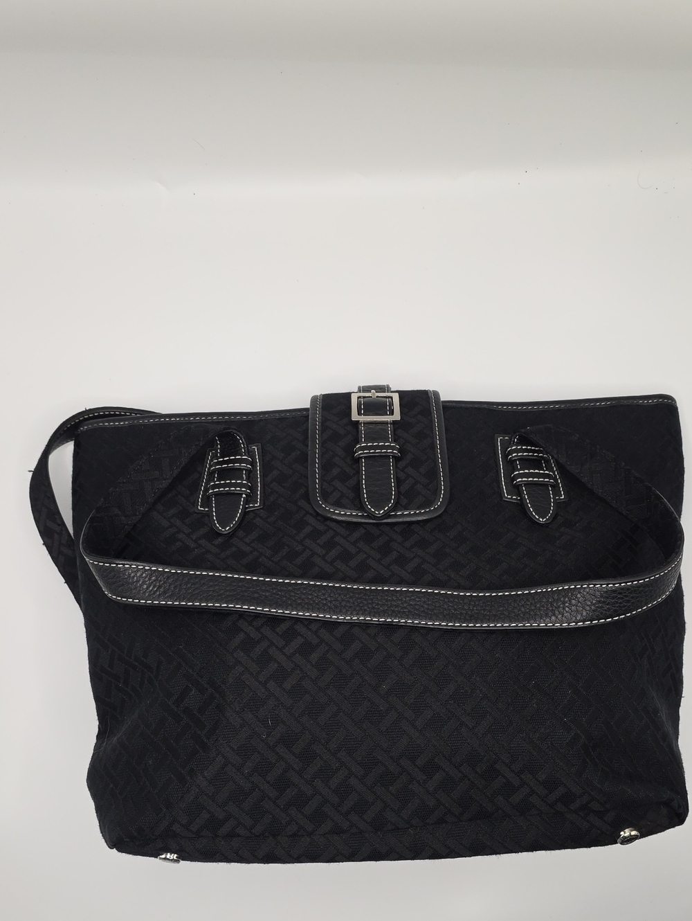Talbots Black Crossbody Bag with Buckle Accent